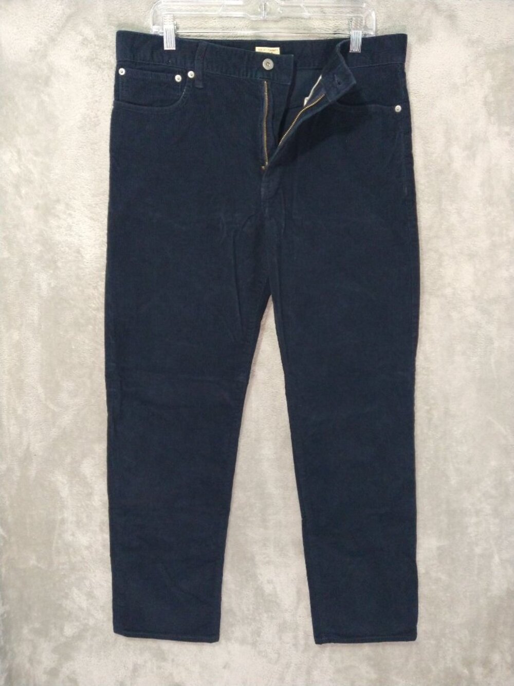 J Crew Pants Mens 33x32 Blue Corduroy Classic Straight Leg Flat Front Mid Rise